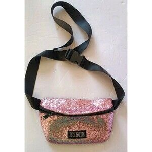 Victoria's Secret PINK Bling Shine Belt Bag Fanny Pack Rainbow Glitter New
